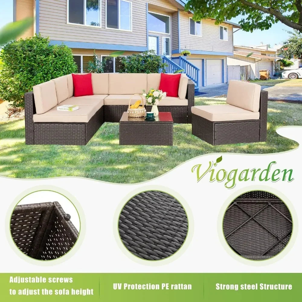 Outdoor Patio Sectional Rattan Furniture Sets