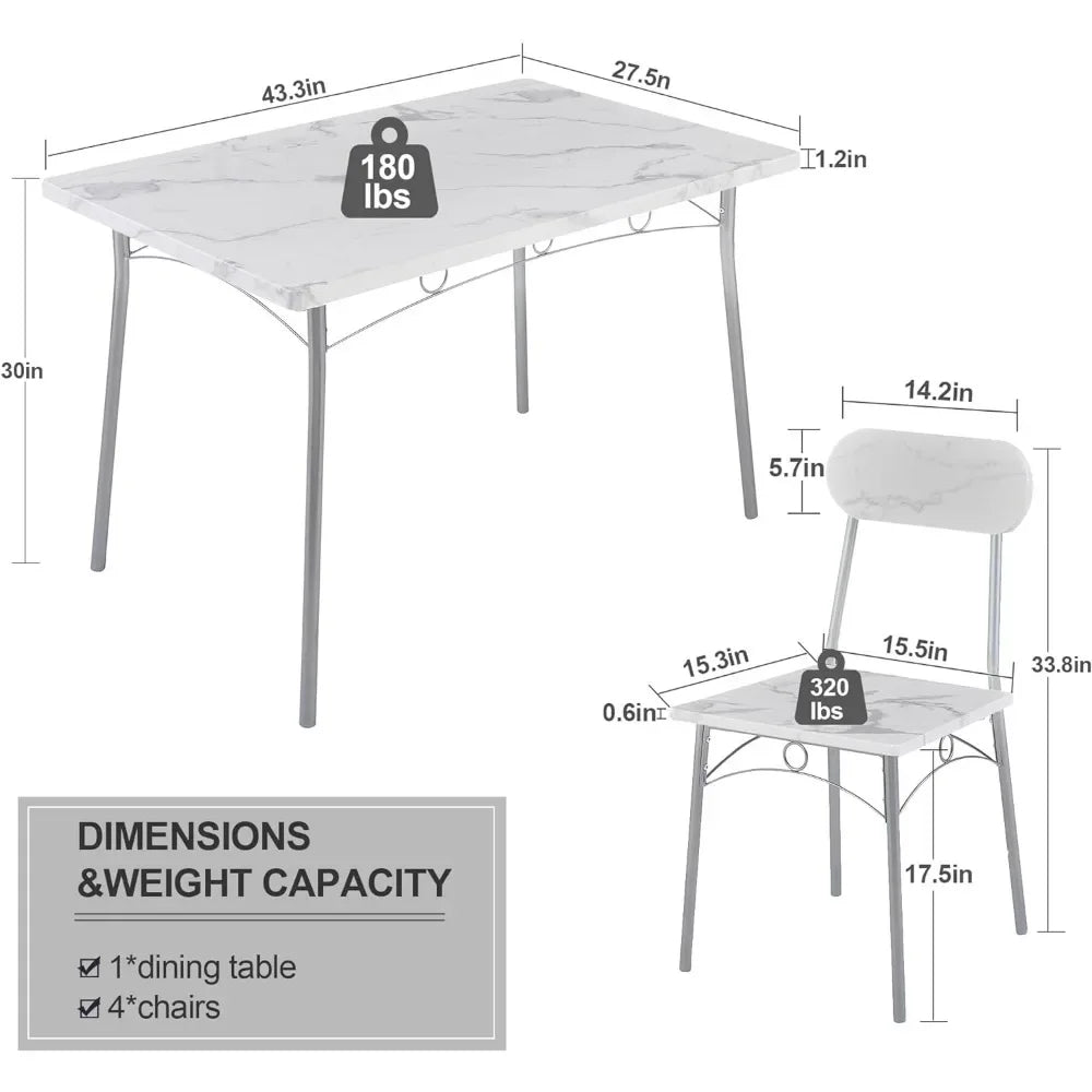 Breakfast Kitchen Table with Kitchen Chairs