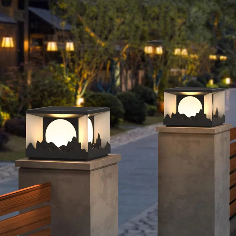 Modern Steet Pillar Chapiter Light For Outdoor Garden Path