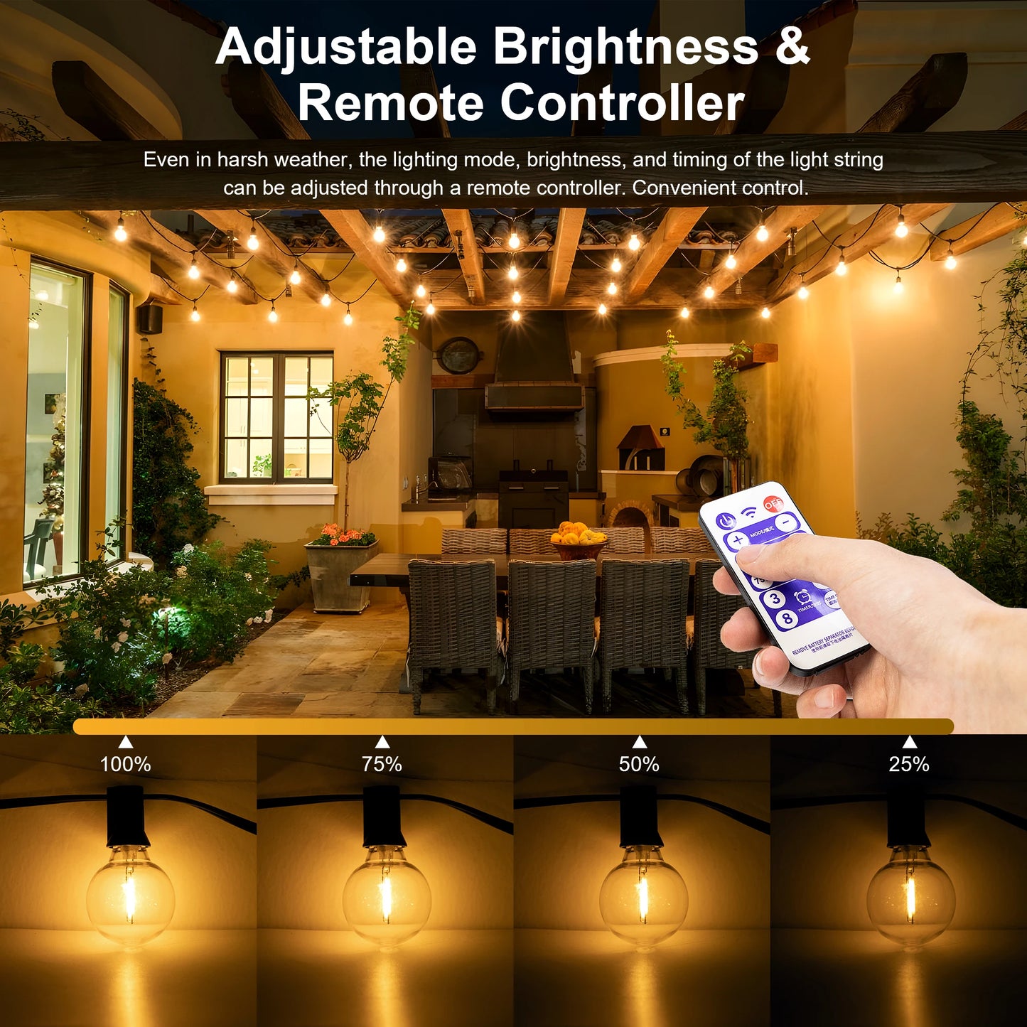 G40 Patio Lights with LED Shatterproof Bulbs