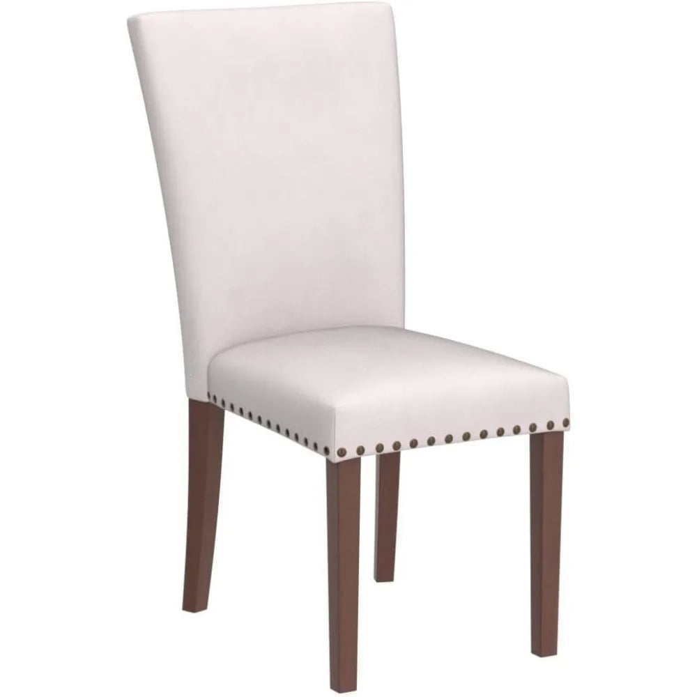 Upholstered Parsons Dining Chairs Set  - Beige