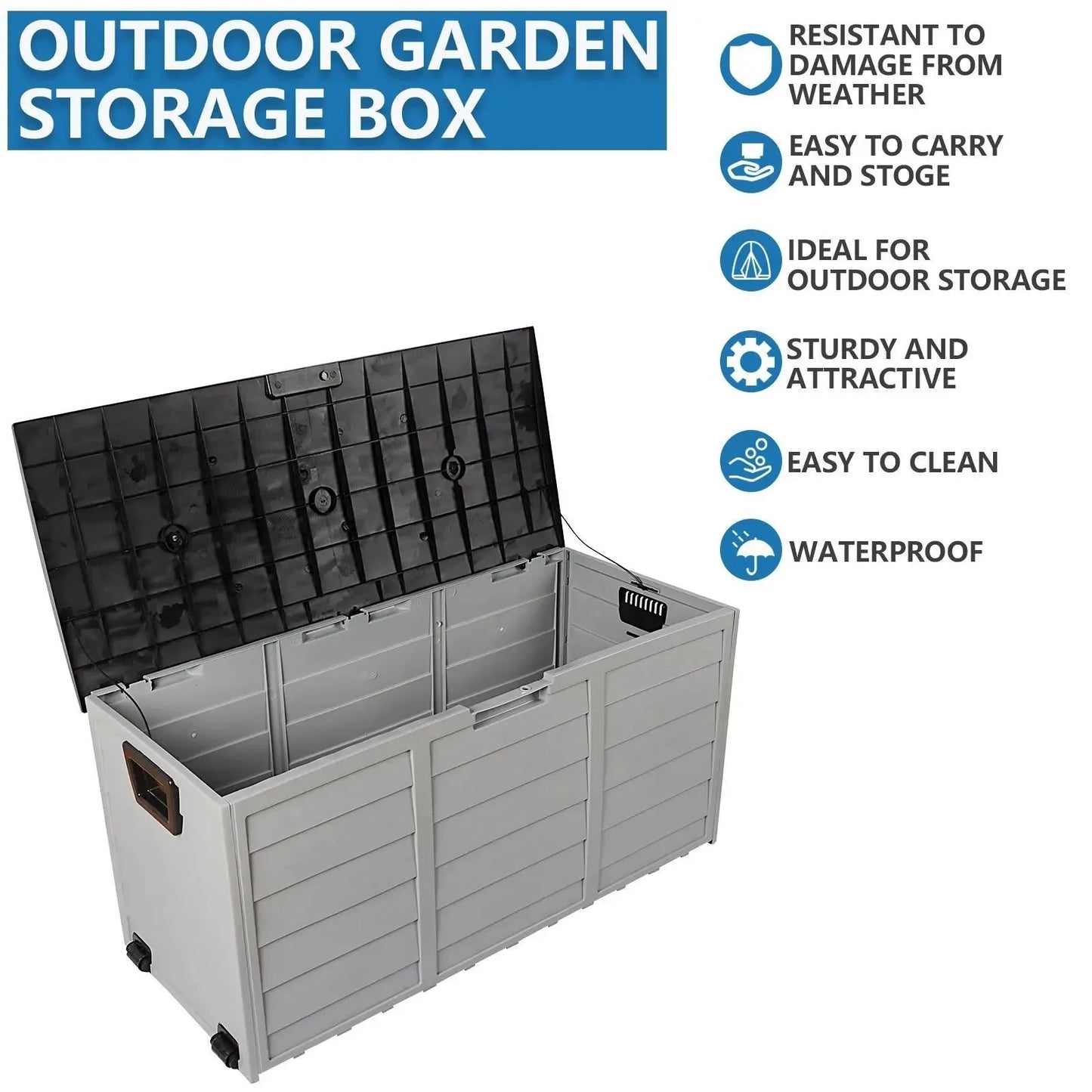 US Outdoor Storage Deck Box 75-Gal Container