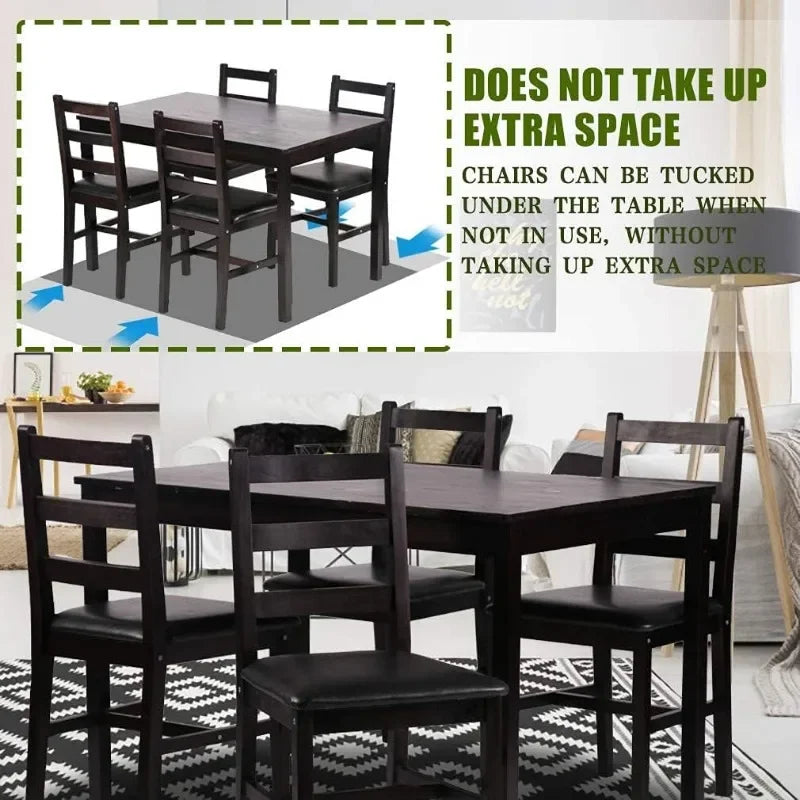 FDW Kitchen Table and Chairs for 4 Dining Room Table Set