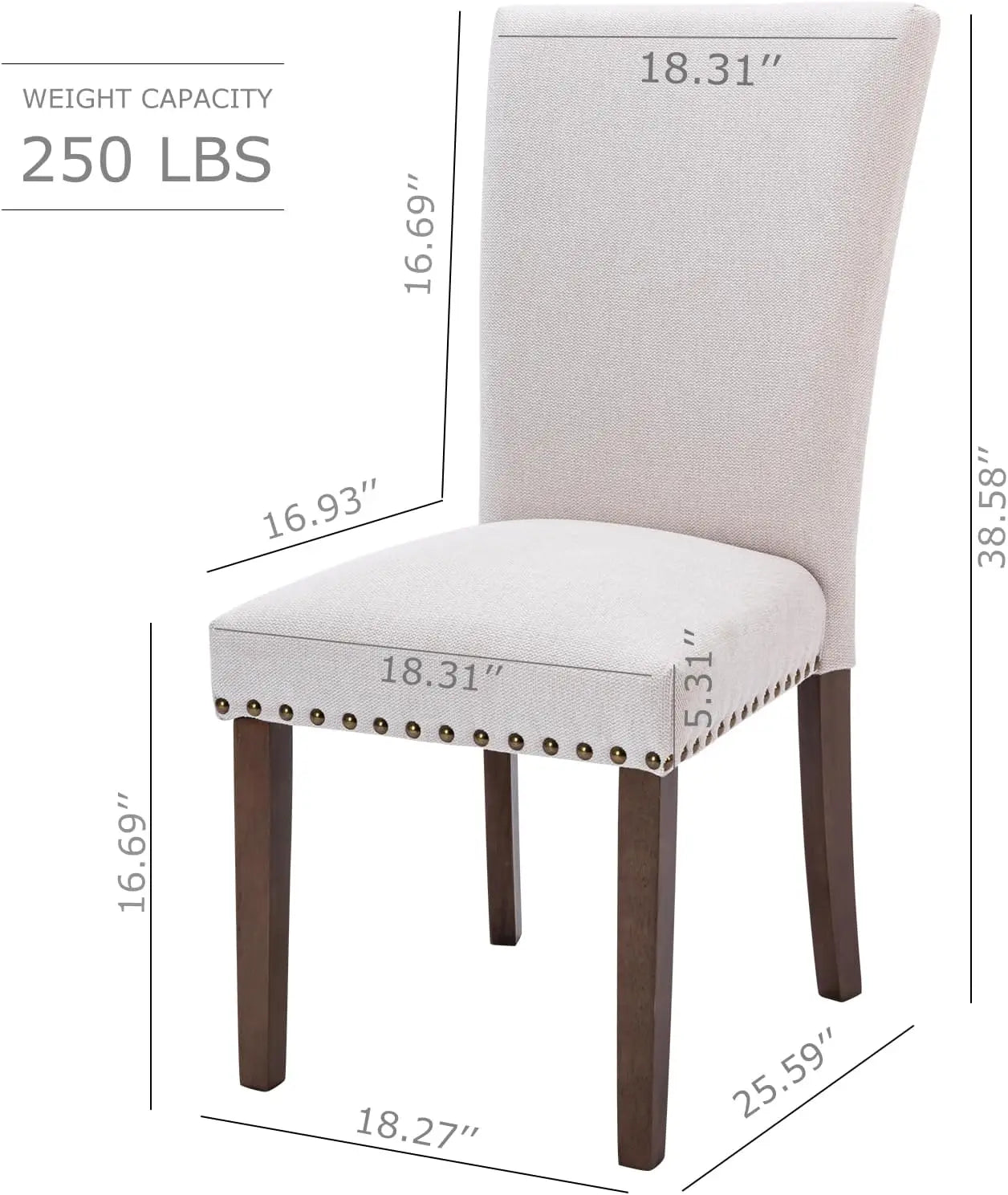 COLAMY Upholstered Parsons Dining Chairs Set - Beige